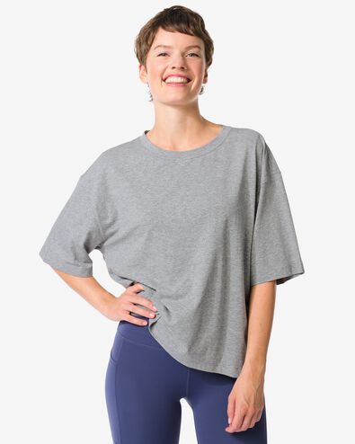 Oversize-Damen-T-Shirt dunkelgrau dunkelgrau - 36050205DARKGREY - HEMA