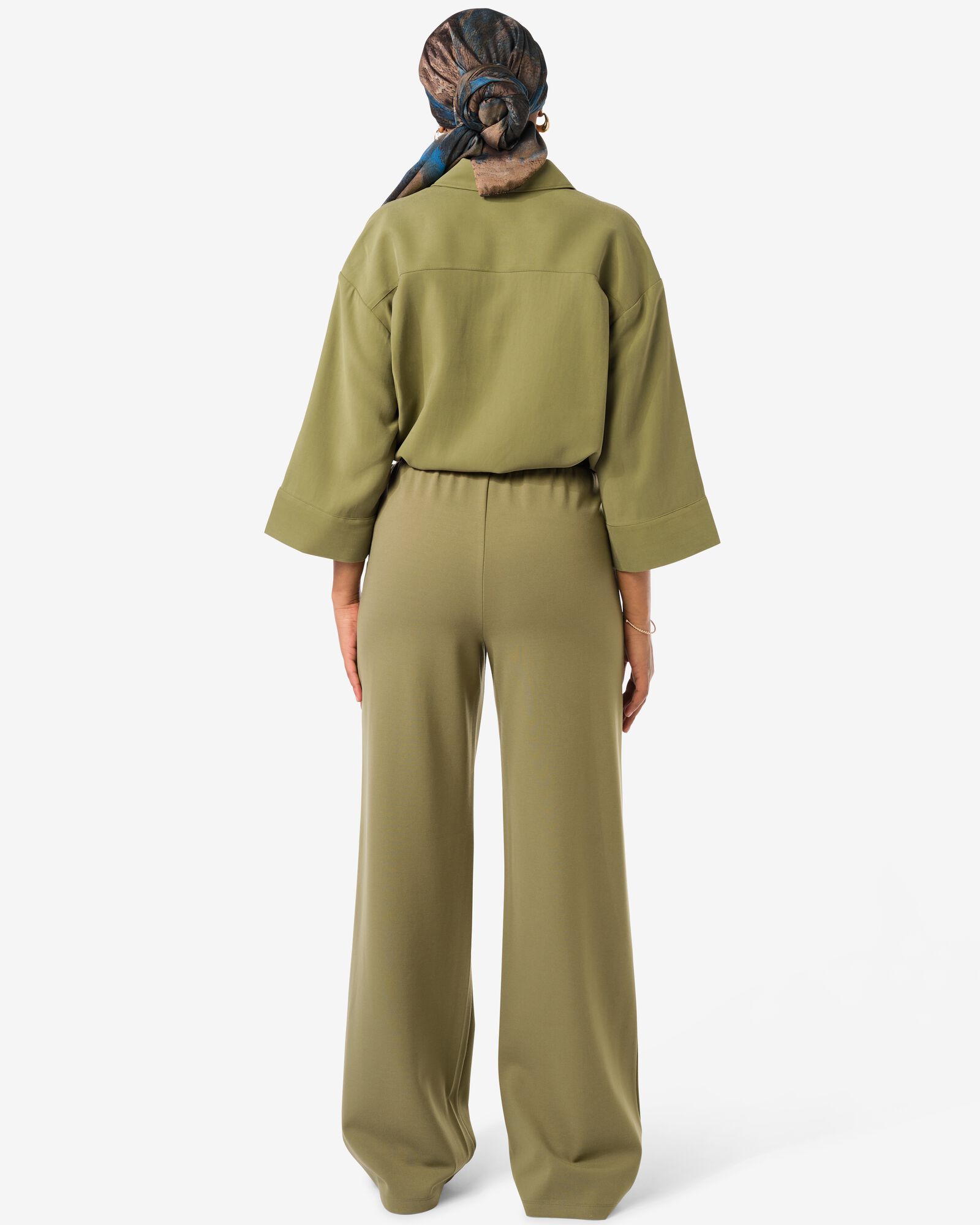 damesbroek Wendy wide leg olijf olijf - 36206280OLIVE - HEMA