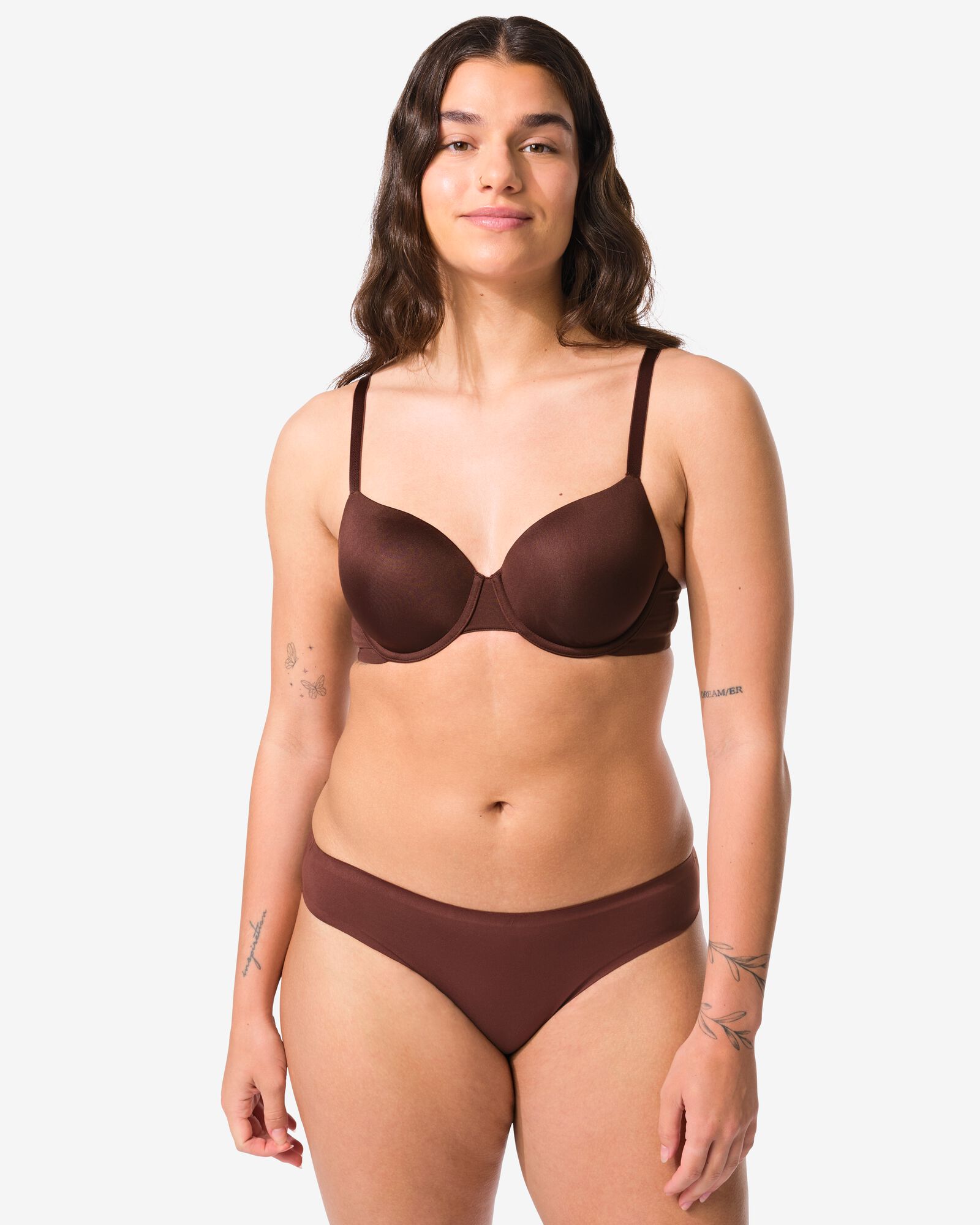 dameshipster second skin micro donkerbruin donkerbruin - 19601214DARKBROWN - HEMA