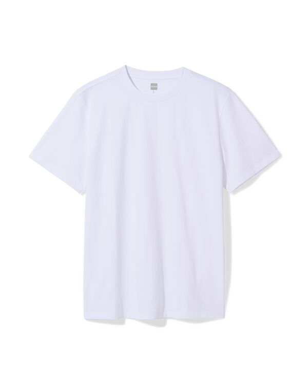 heren T-shirt regular fit wit wit - 2190320WHITE - HEMA