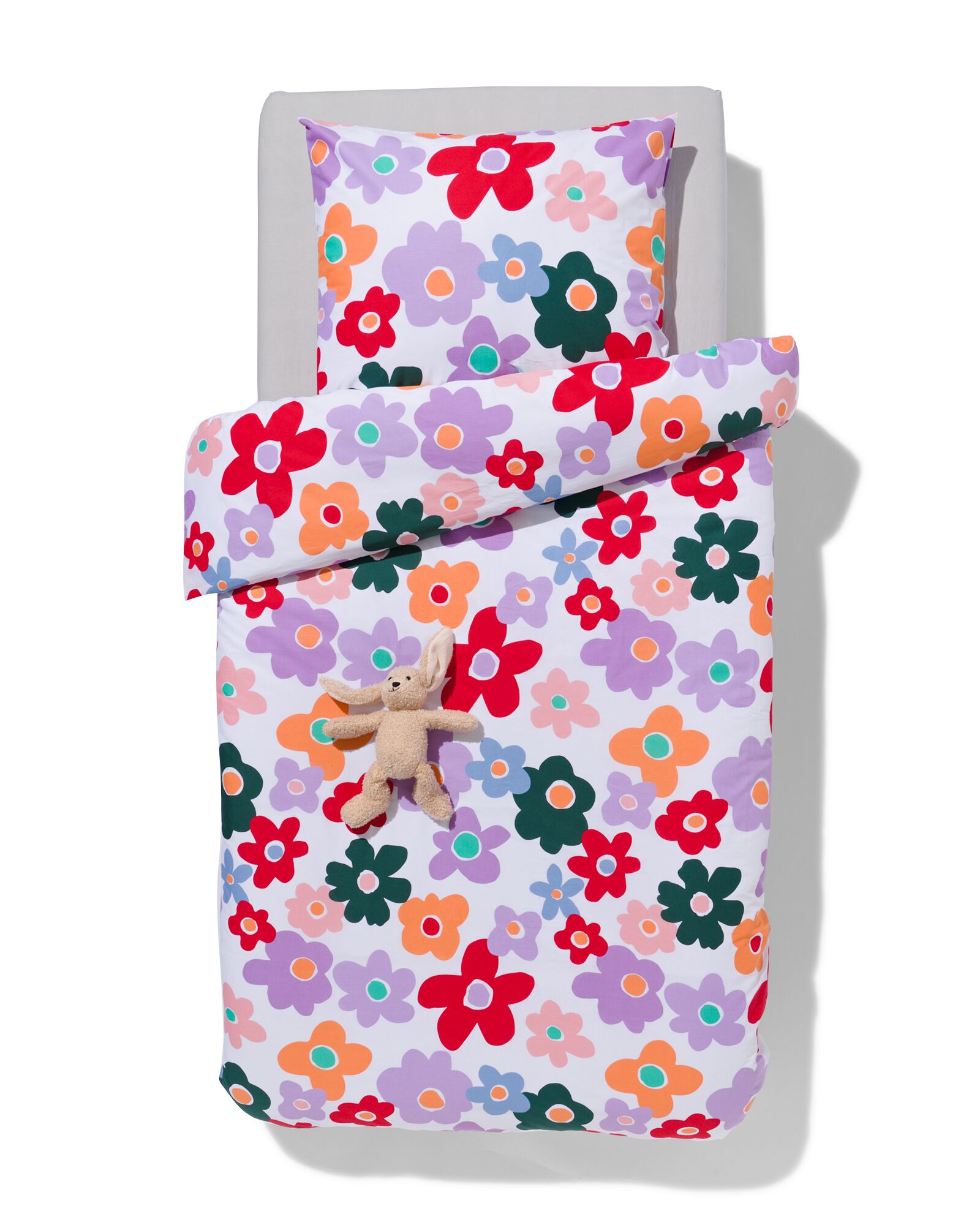 housse de couette coton doux enfant 140x200 fleurs - 5730216 - HEMA
