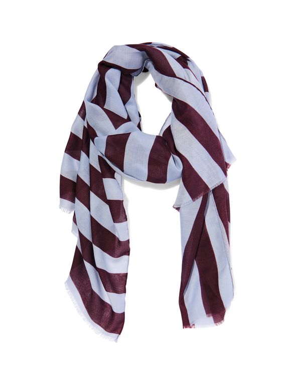 Damenschal 185 x 80 cm Voile gestreift rot-blau - 1760185 - HEMA