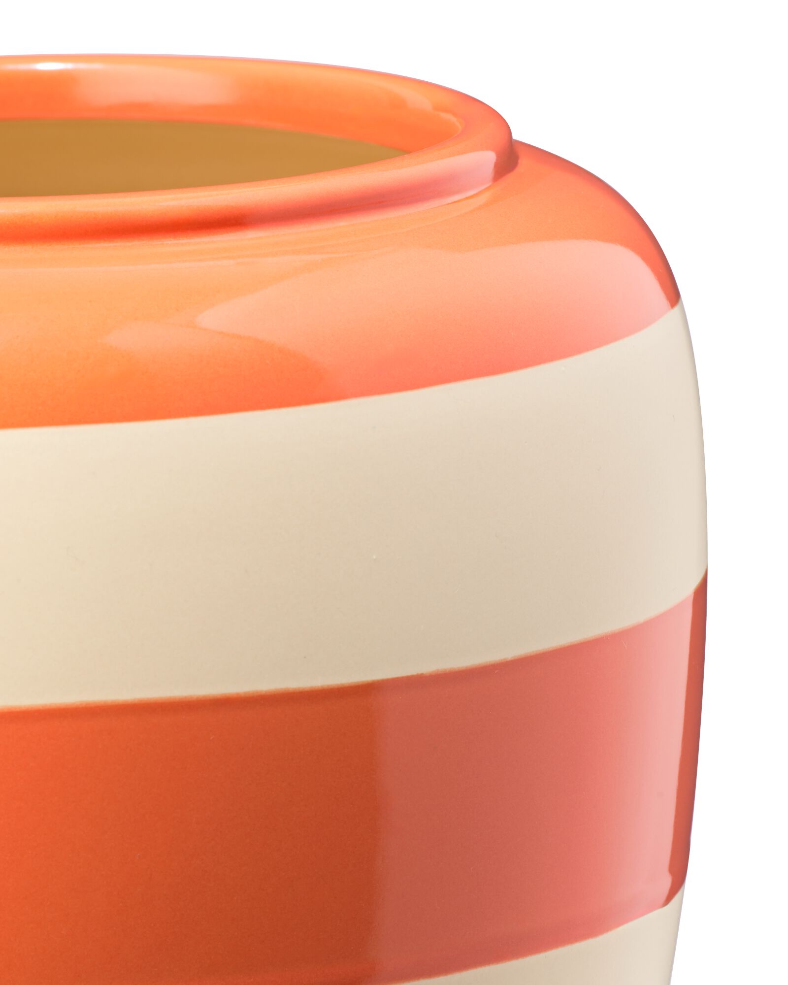 vase 25,8 cm c&eacute;ramique rayures orange - 13324157 - HEMA