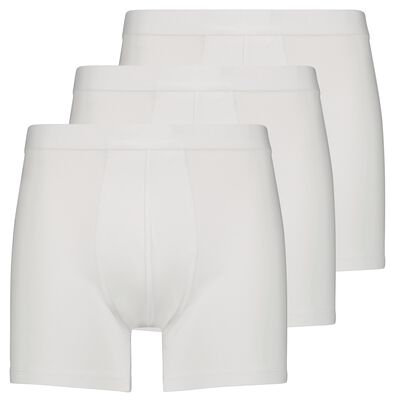 3 Herren-Boxershorts, lang, Baumwollstretch wei&szlig; - 1000028337 - HEMA