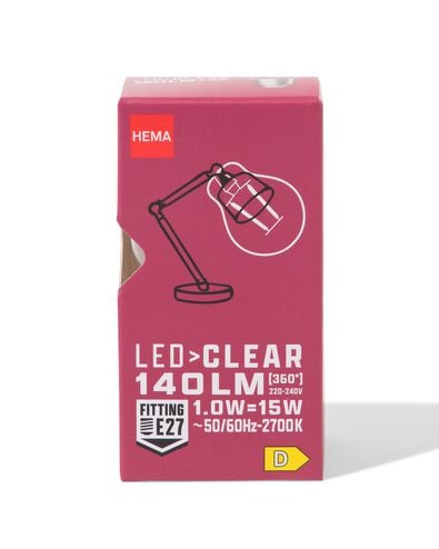 ampoule LED clear E27 1,0 W 140 lm - 20000048 - HEMA
