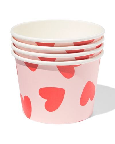 pots en carton 450ml c&oelig;urs - 4 pi&egrave;ces - 14250367 - HEMA