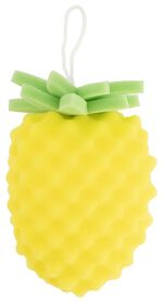 éponge de bain ananas 18cm jaune - 11820011 - HEMA