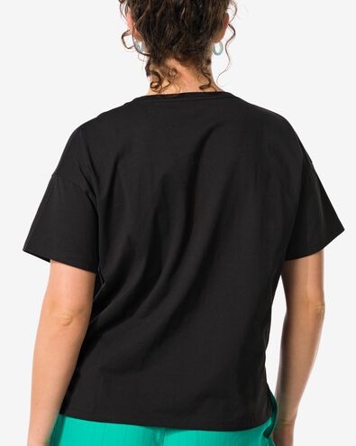 dames t-shirt Daisy zwart zwart - 36262550BLACK - HEMA