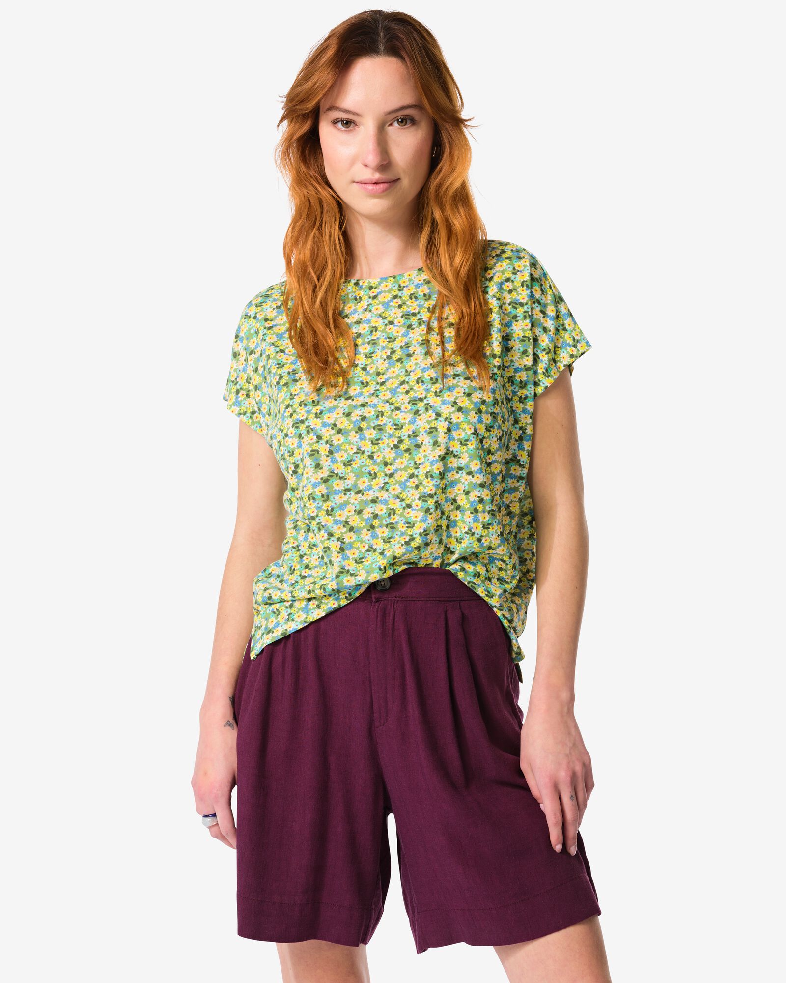 t-shirt femme Amelie fleurs multi - 36350480MULTI - HEMA