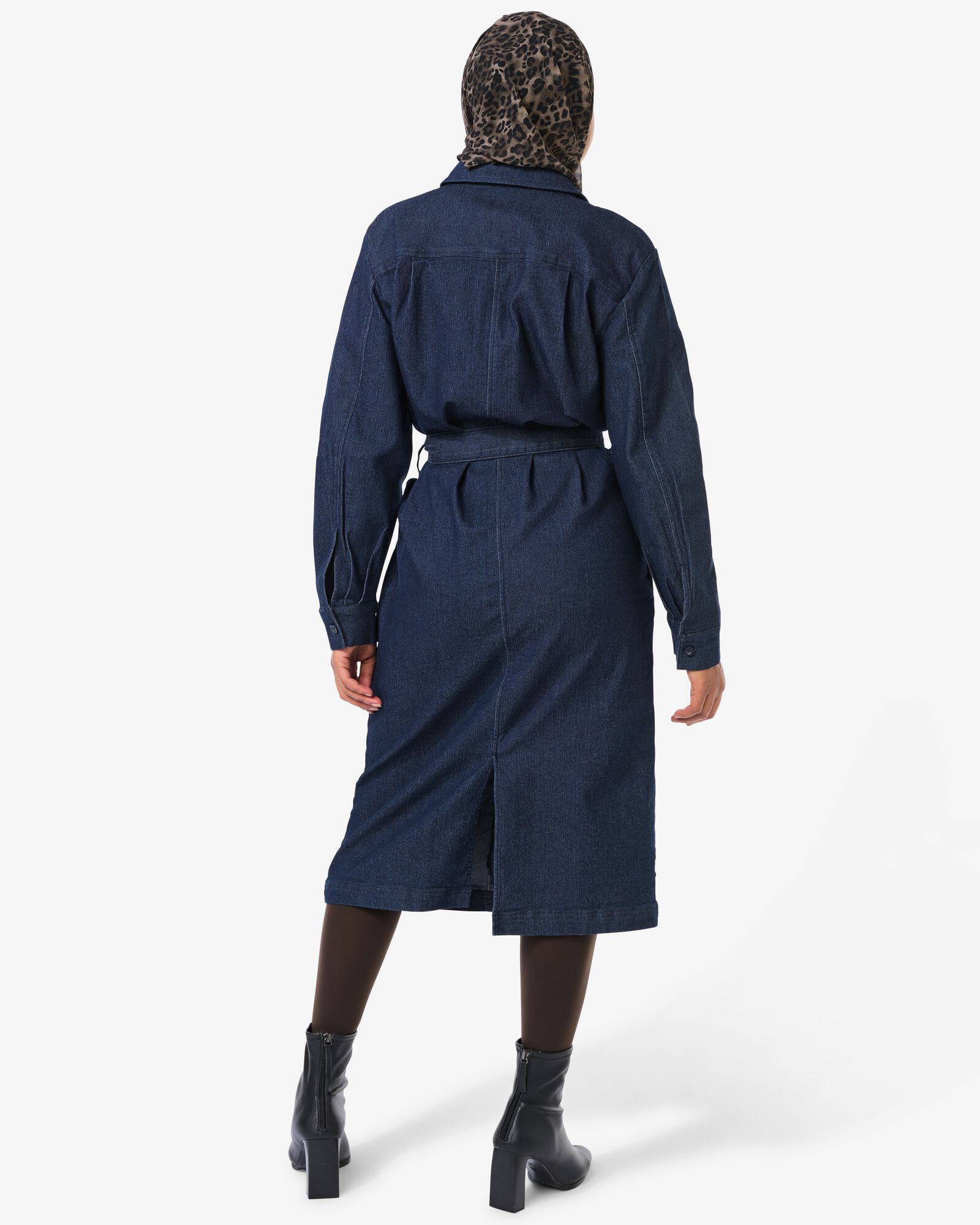 Damenkleid in A-Linie, Denim dunkelblau dunkelblau - 36205960DARKBLUE - HEMA