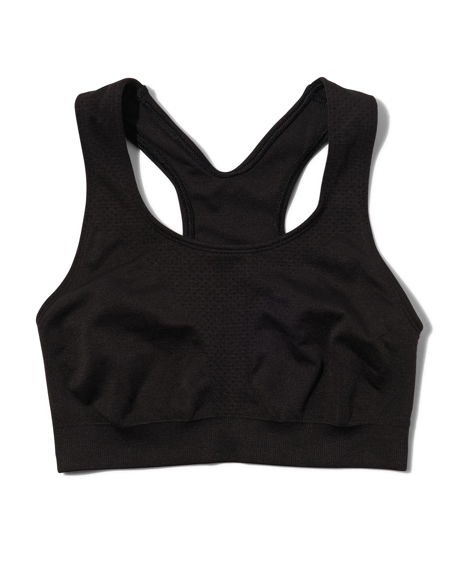 naadloze sporttop medium support zwart - 1000030850 - HEMA
