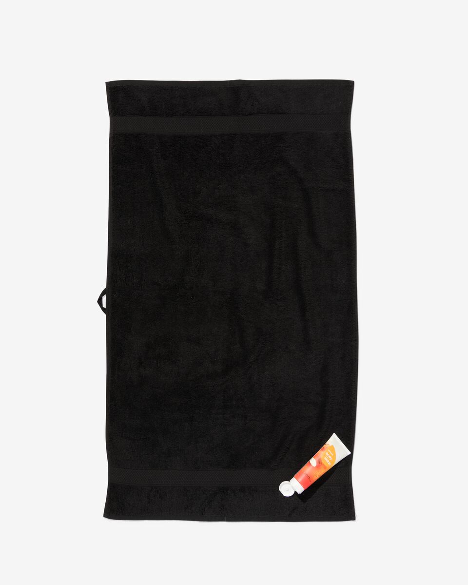 serviette de bain 60x110 qualité épaisse noir noir serviette 60 x 110 - 5210136 - HEMA