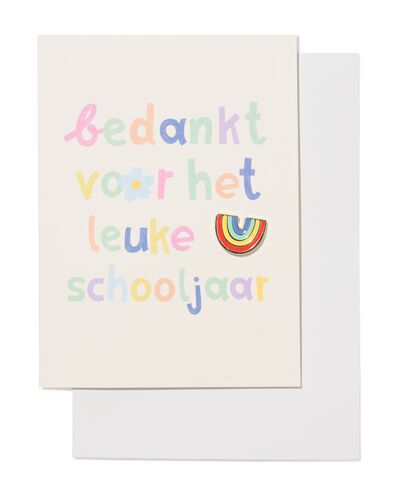 Carte XL "Merci pour cette belle ann&eacute;e scolaire" avec &eacute;pingle - 60800705 - HEMA