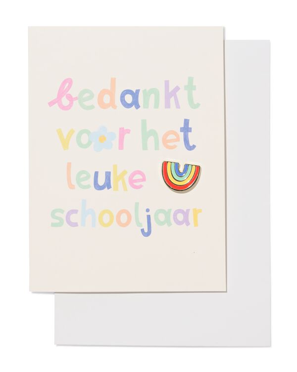 Carte XL "Merci pour cette belle ann&eacute;e scolaire" avec &eacute;pingle - 60800705 - HEMA