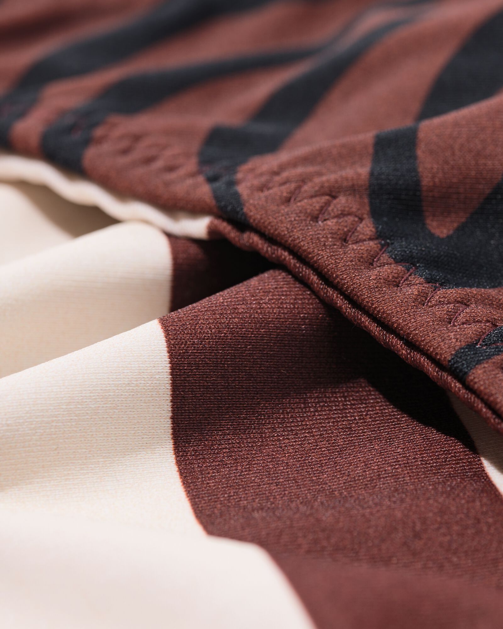 omkeerbaar damesbikinibroekje Jacky zebra-blokken chocoladebruin chocoladebruin - 22360500CHOCOLATEBROWN - HEMA