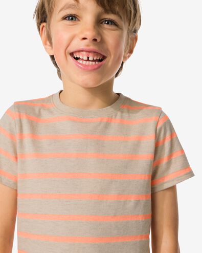 Kinder-T-Shirt, Streifen orange 98/104 - 30785338 - HEMA
