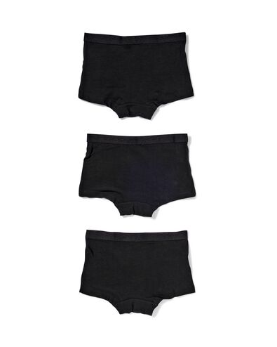 3 boxers enfant coton/stretch noir noir - 1000028424 - HEMA