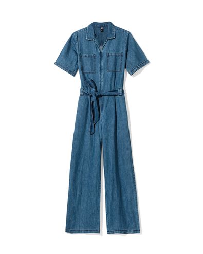 damesjumpsuit Suzy denim middenblauw middenblauw - 36206970MIDBLUE - HEMA