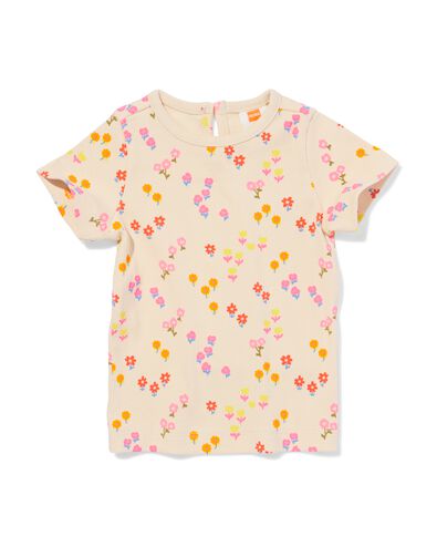 Baby-T-Shirt, gerippt, Blumen ecru ecru - 33007380ECRU - HEMA