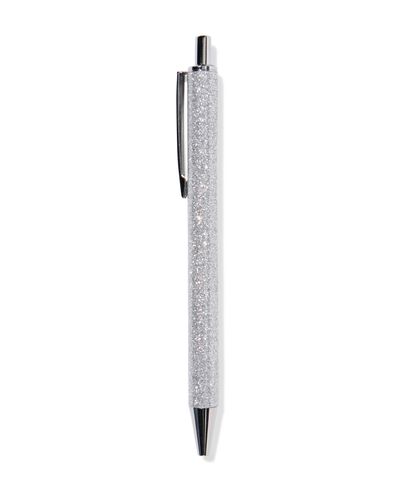 stylo bille argent&eacute; paillet&eacute; encre bleue - 14400608 - HEMA