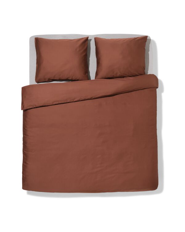 dekbedovertrek 200x200/220cm hotel katoen satijn bruin - 5700280 - HEMA