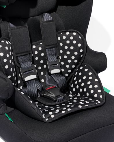 Auto-Kindersitz, mitwachsend, 76 – 150 cm, schwarz mit weißen Punkten - 41770038 - HEMA