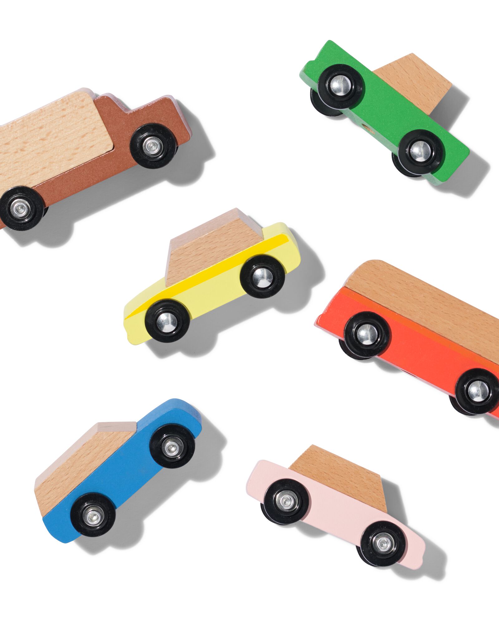 houten set auto's - 6 stuks - 15100560 - HEMA