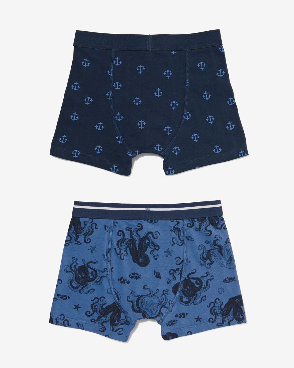 2 boxers enfant coton stretch - mer bleu foncé - 1000030380 - HEMA