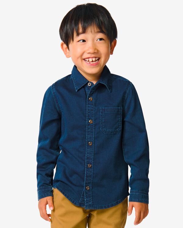 chemise en jean enfant bleu bleu - 1000032471 - HEMA