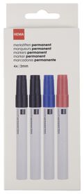 4er-Pack Permanentmarker, schwarz/blau/rot - 14465113 - HEMA