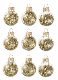 9 boules de Noël en verre Ø4cm doré - 25103151 - HEMA