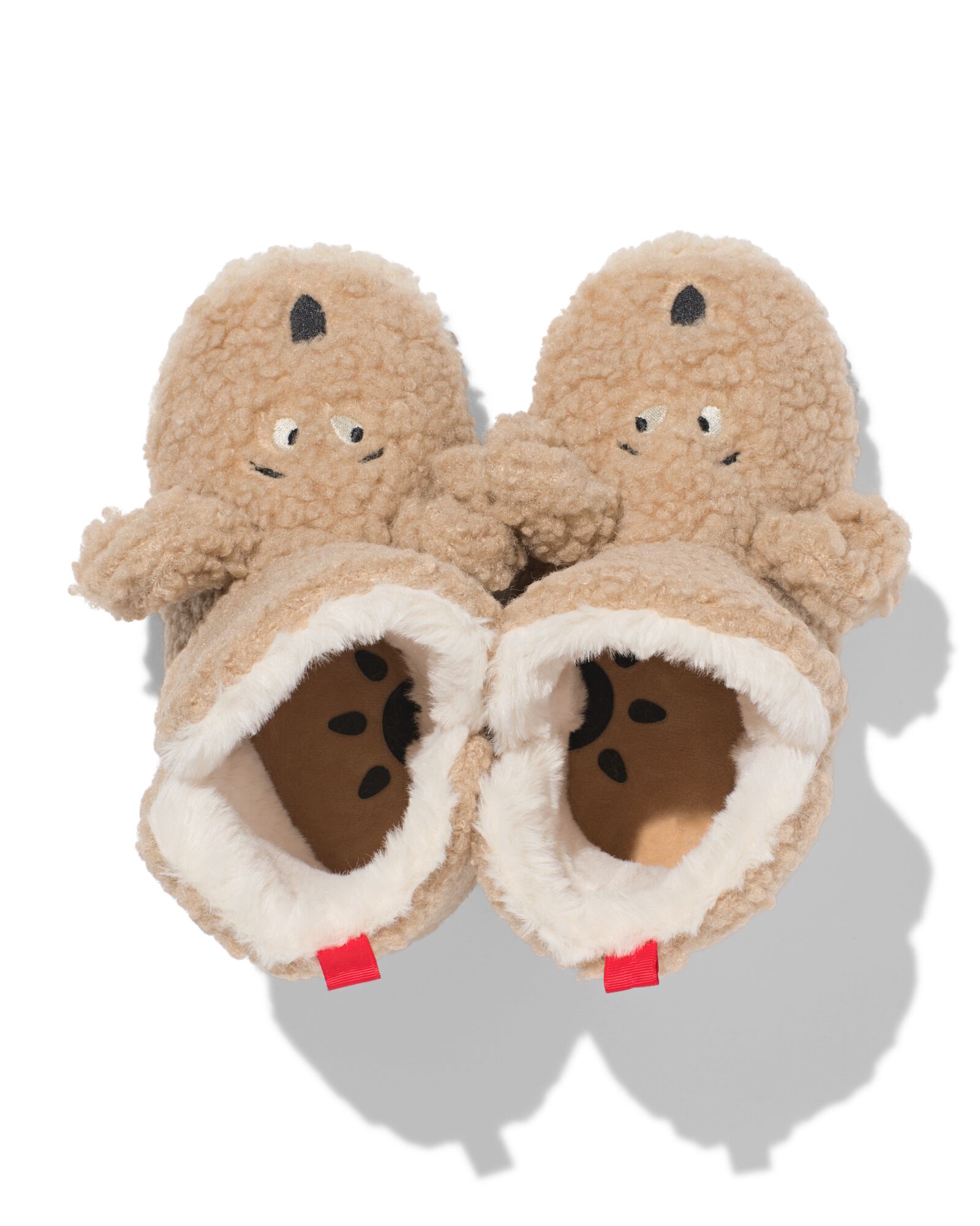 chaussons enfant teddy visage marron - 18400100BROWN - HEMA