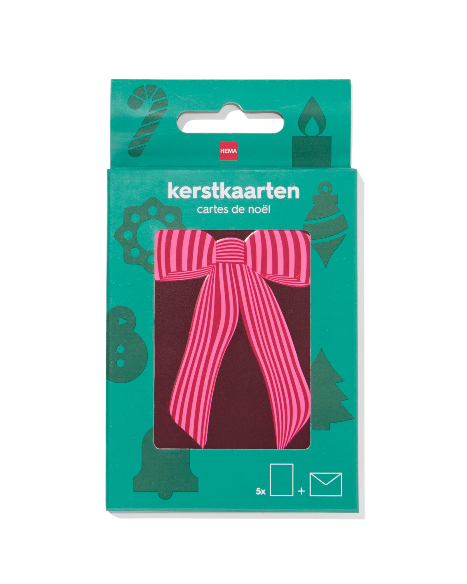 Weihnachtskarten 11 &times; 8 cm, Schleife &ndash; 5 St&uuml;ck - 25300154 - HEMA