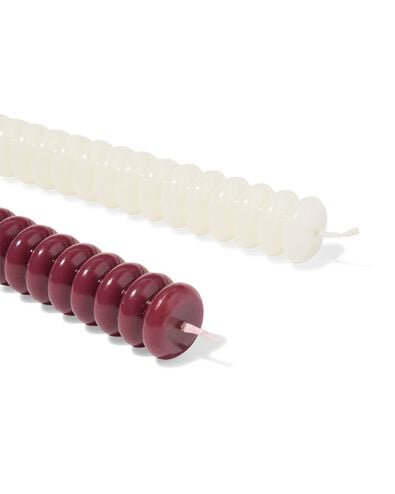 bougies longues ⌀2,2x25cm nervur&eacute;es rouge fonc&eacute; - 2 pi&egrave;ces - 13506129 - HEMA