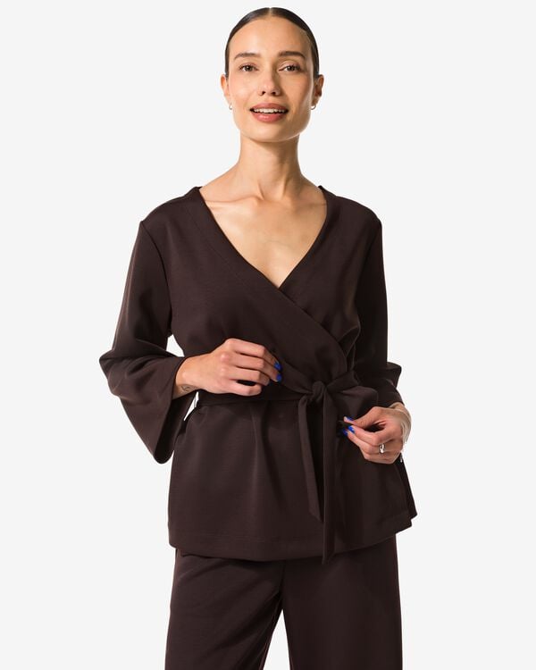 gilet enveloppant femme Elly marron marron - 36205330BROWN - HEMA
