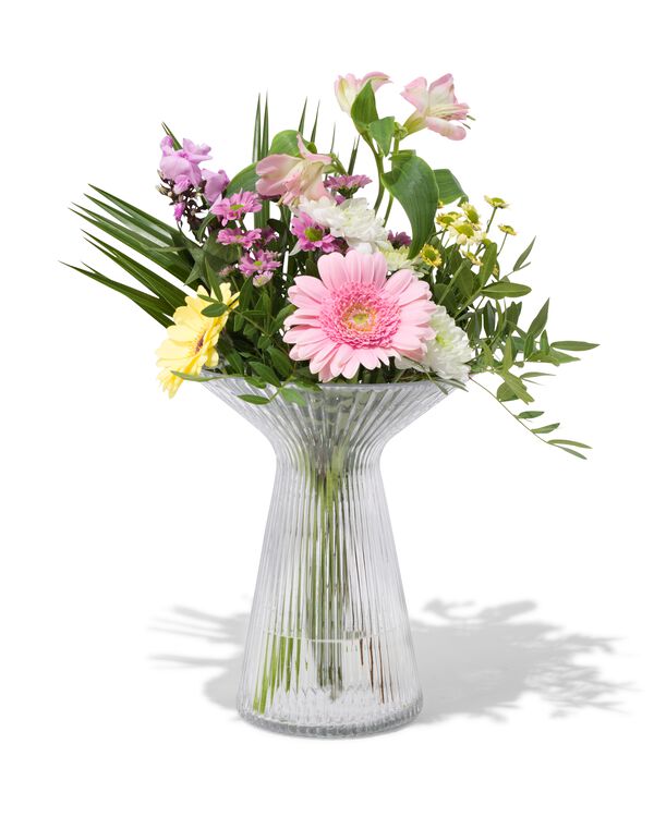 Kragenvase, Glas, &Oslash; 4 x 22 cm - 13323136 - HEMA