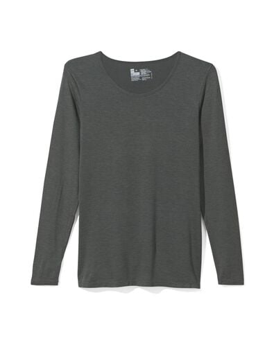 t-shirt thermique femme gris chiné S - 19656941 - HEMA