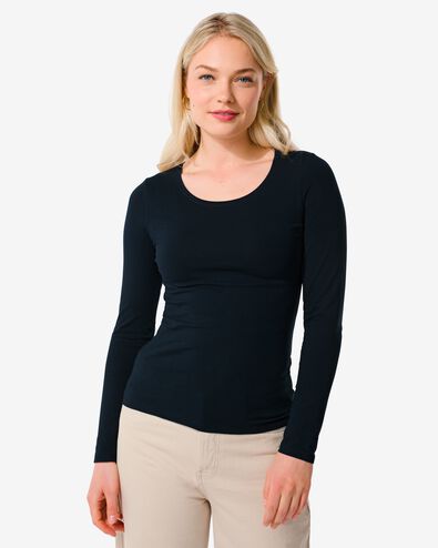 T-Shirt, Damen dunkelblau XL - 36398164 - HEMA