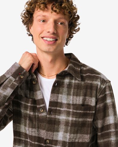herenovershirt Sean ruiten bruin bruin - 2170940BROWN - HEMA