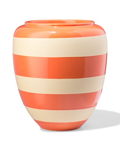 Vase 25,8 cm aus Keramik mit Streifen, Orange - 13324157 - HEMA
