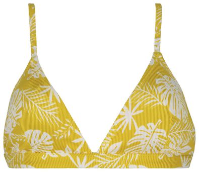 haut de bikini femme sans armature - côtelé fleur jaune - 1000022862 - HEMA