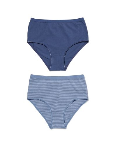 2er-Pack Damen-Taillenslips, Baumwolle/Elasthan blau blau - 1000030339 - HEMA