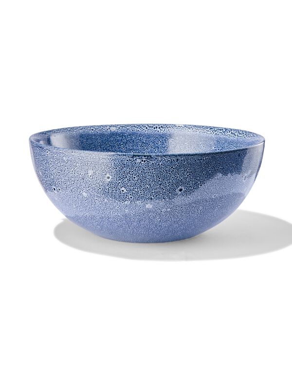 Salatschale Porto, 26 cm, reaktive Glasur, weiß/blau - 9602257 - HEMA