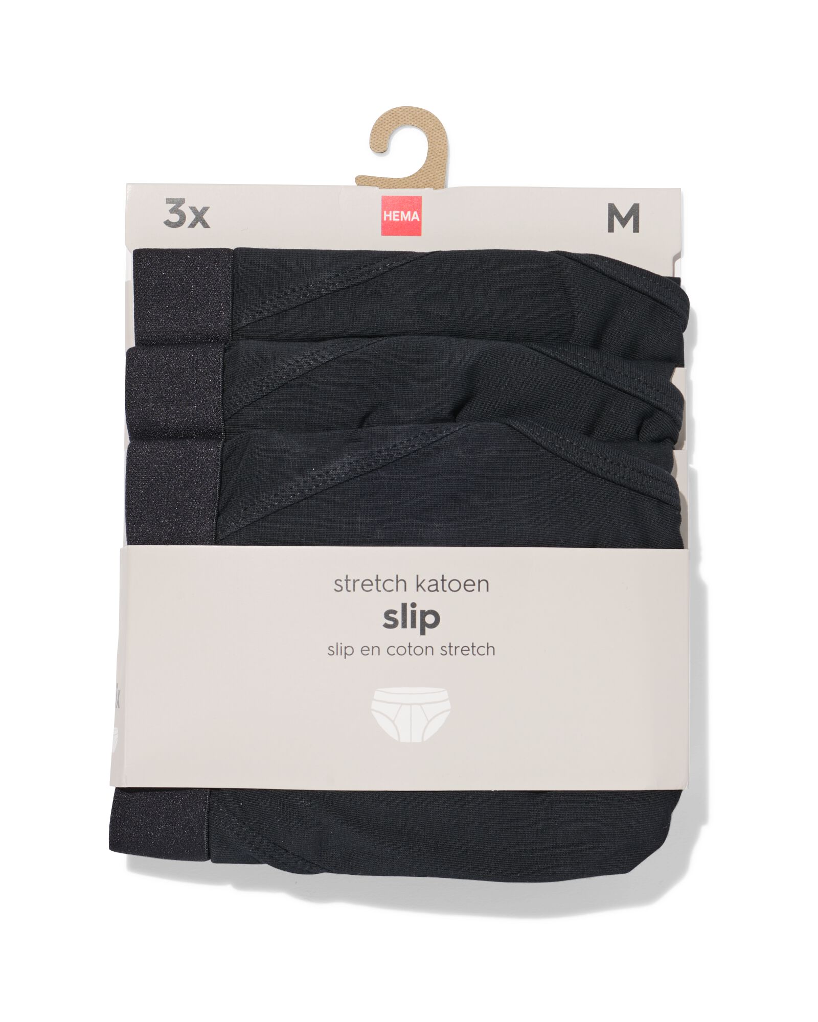 3er-Pack Herren-Slips schwarz schwarz - 1000010251 - HEMA