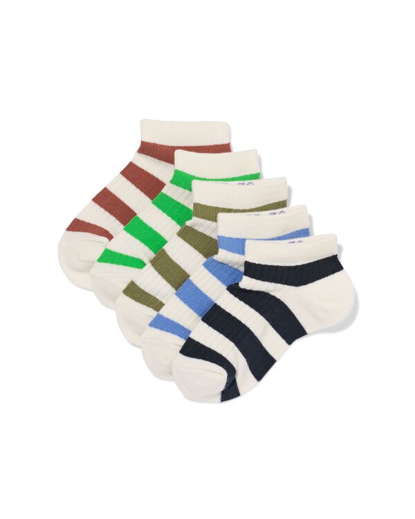 kinder enkelsokken rib strepen - 5 paar donkerblauw donkerblauw - 4320840DARKBLUE - HEMA