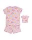 pyjacourt enfant coton arc-en-ciel avec t-shirt de nuit poupée lilas 122/128 - 23061583 - HEMA