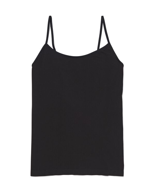 d&eacute;bardeur femme sans coutures microfibre &agrave; bretelles spaghetti noir noir - 1000002266 - HEMA