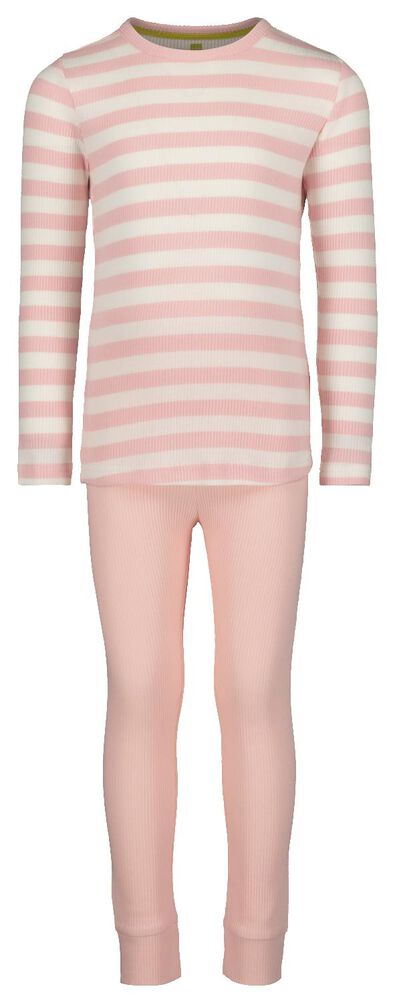 Kinder-Pyjama mit Bambus, gerippt rosa 134/140 - 23070604 - HEMA