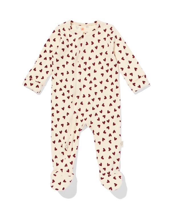 newborn boxpakje hartjes ecru ecru - 33447820ECRU - HEMA