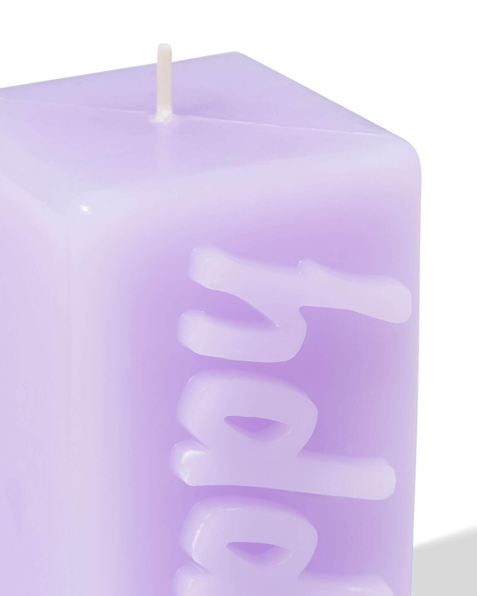 bougie 12,5 cm "happy" lilas   - 61100292 - HEMA